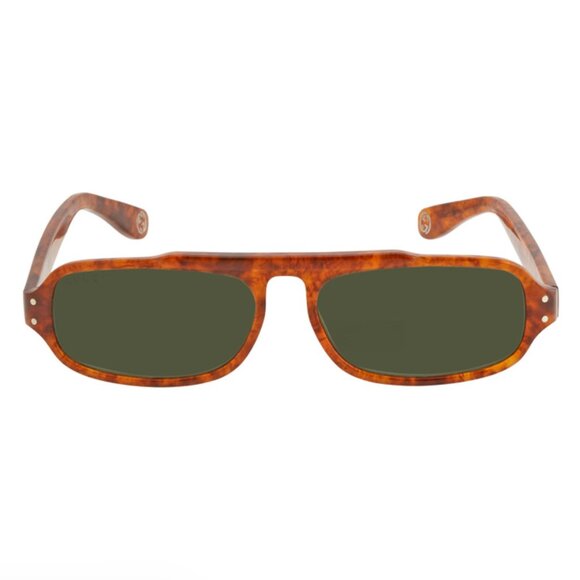 GUCCI GG0615S-003 Unisex Designer Sunglasses in Brown Havana Tortoise/Green 53mm - Picture 2 of 3